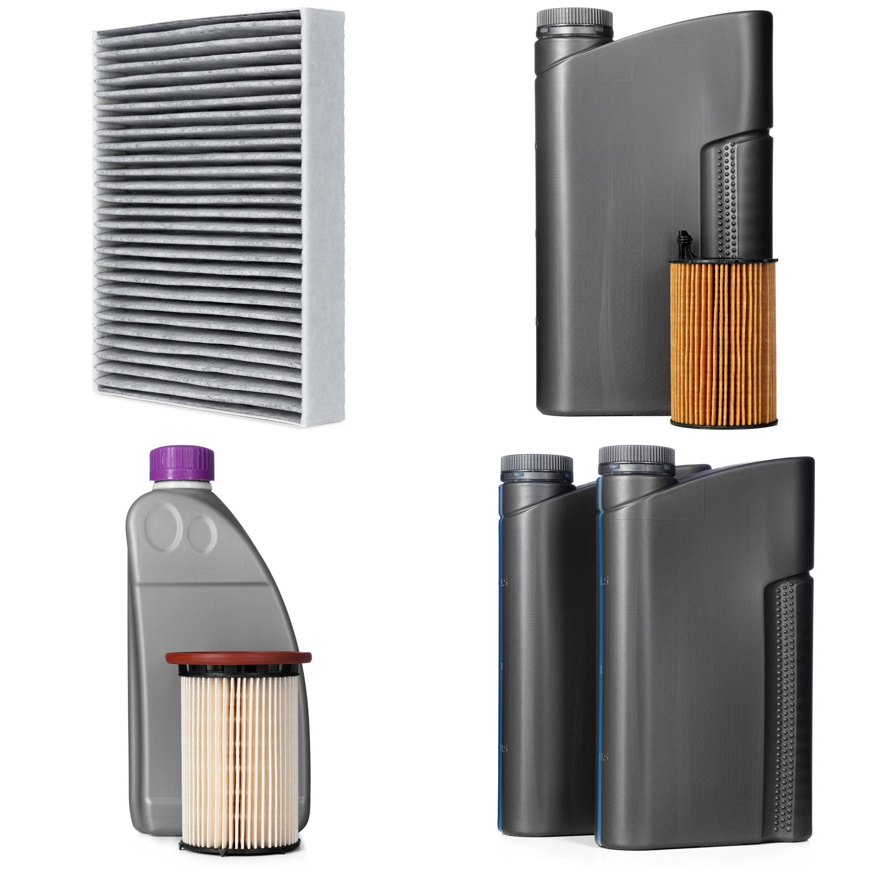 Car parts including air filters and engine oil